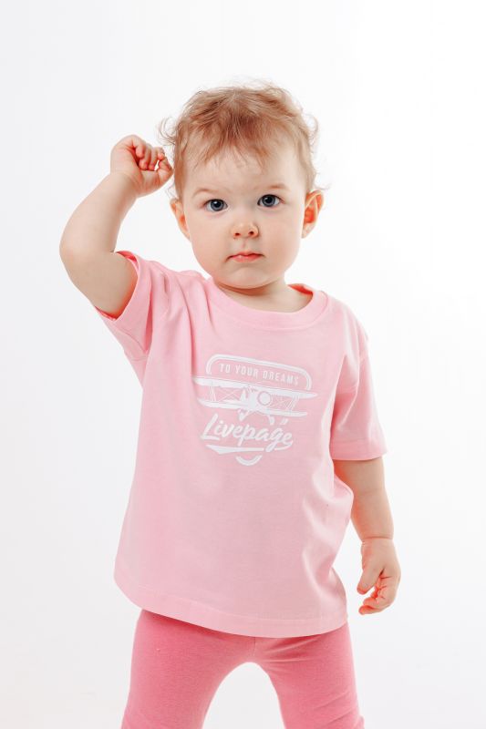 Дитяча футболка Livepage To Your Dreams, рожева